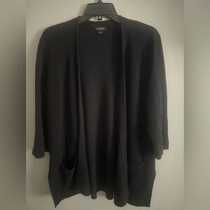 J. Jill Black Wearever Collection open Front Cardigan with pockets size large
